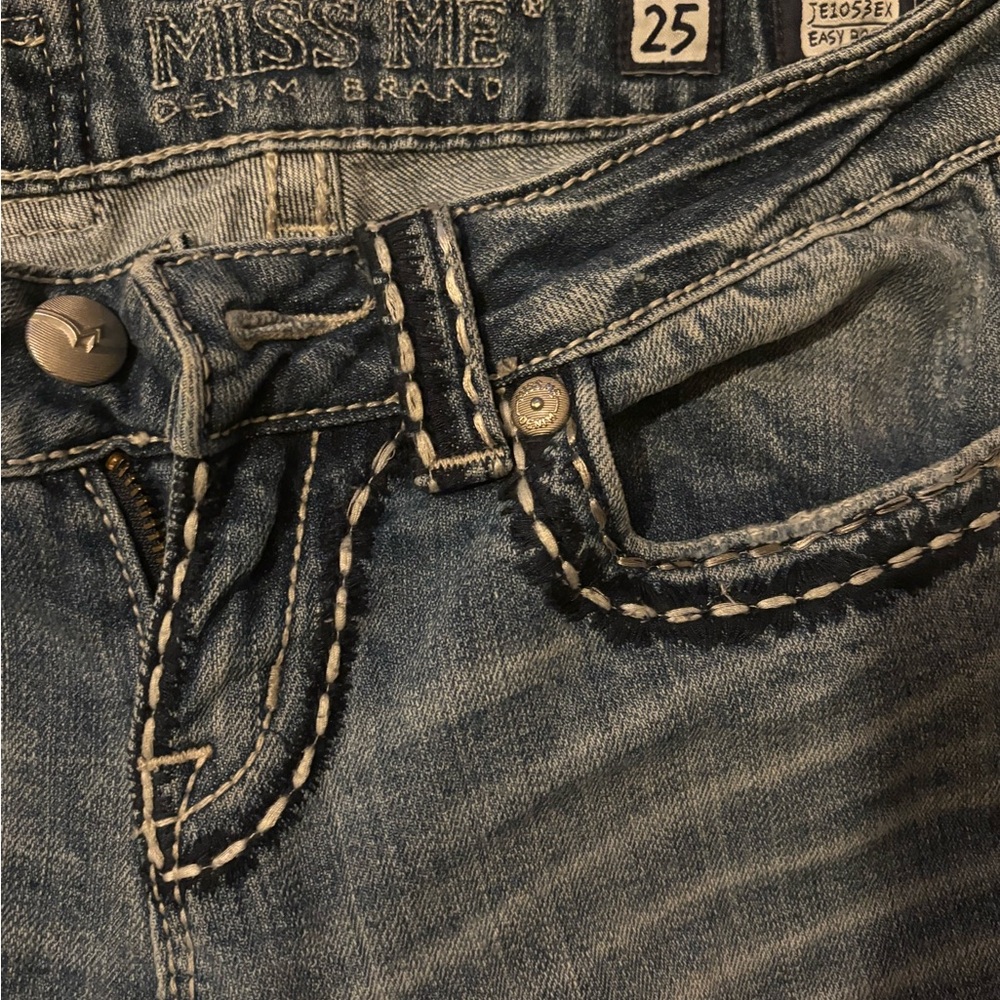 Miss Me Blue Denim Jeans with Vintage Wash